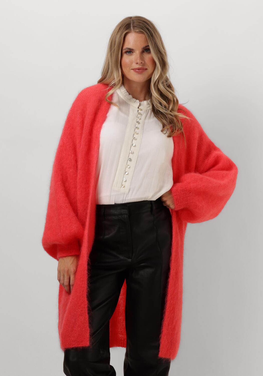 American Dreams Vest Dames Lee Midi Cardigan, Maat: L/XL, Kleur: Rood