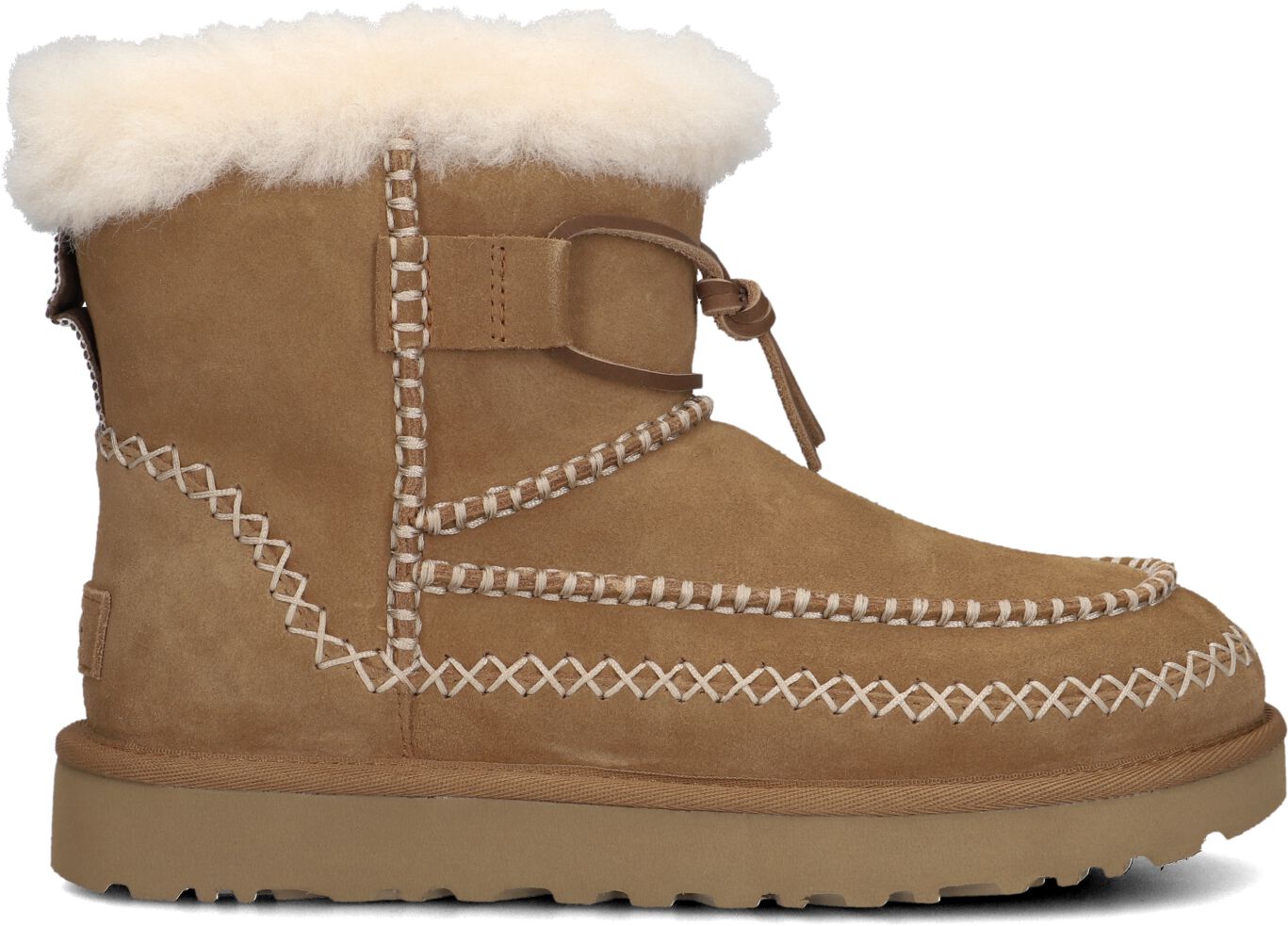 UGG Vachtlaarzen Dames Classic Mini Alpine, Maat: 36, Materiaal: Suède, Kleur: Cognac