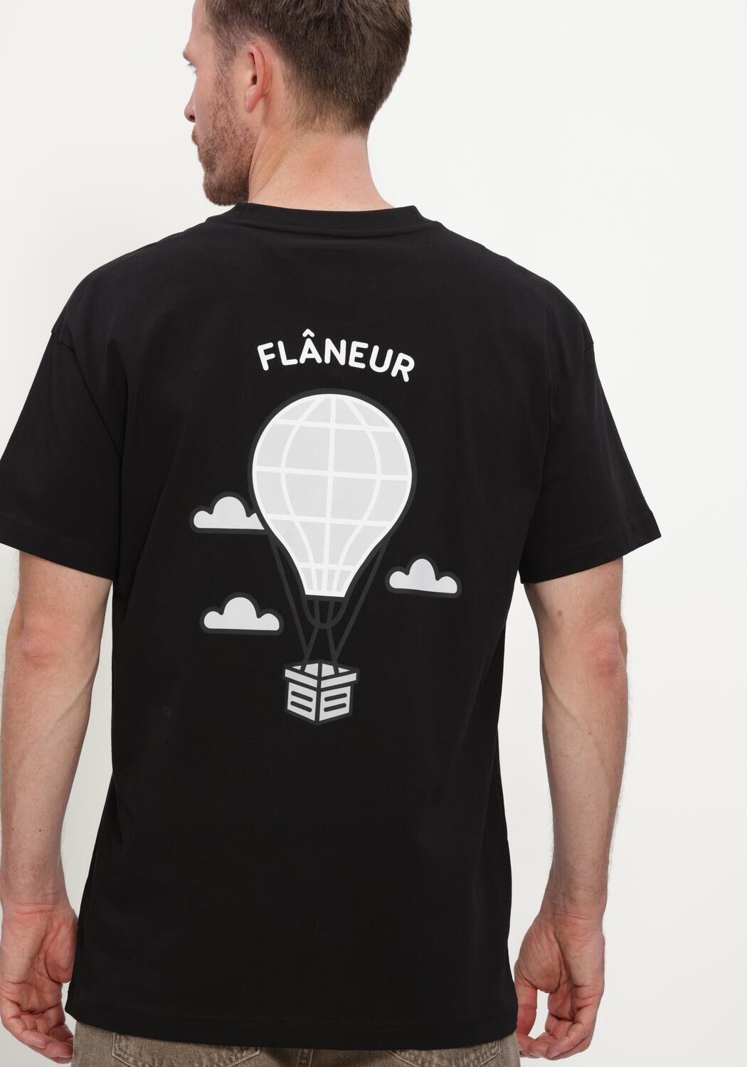 Zwarte FLANEUR T-shirt BALLOON T-SHIRT - large