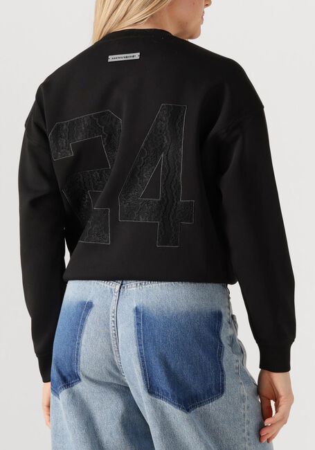 Zwarte HAUTE L'AMITIÉ Sweater LACE APPLICATION SWEAT - large