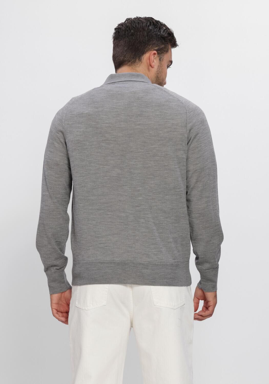 Grijze AMI PARIS Vest SHIRT COLLAR CARDIGAN WITH CONTRASTED AMI DE COEUR - large