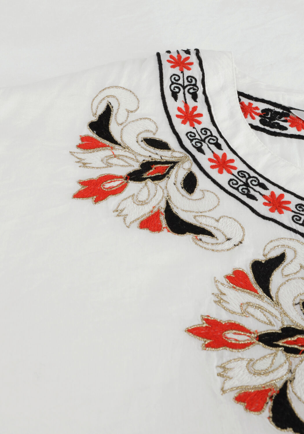 Witte SUMMUM Blouses BLOUSE COTTON VOILE EMBROIDERED - large