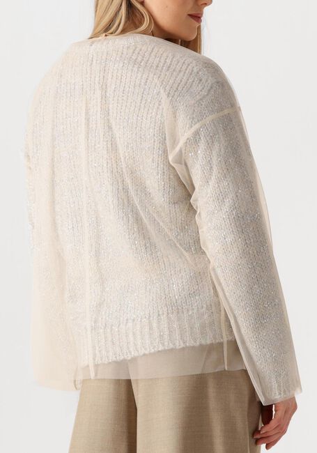 Creme FORTE FORTE Trui LUREX TWEED SWEATER WITH TULLE T-SHIRT - large