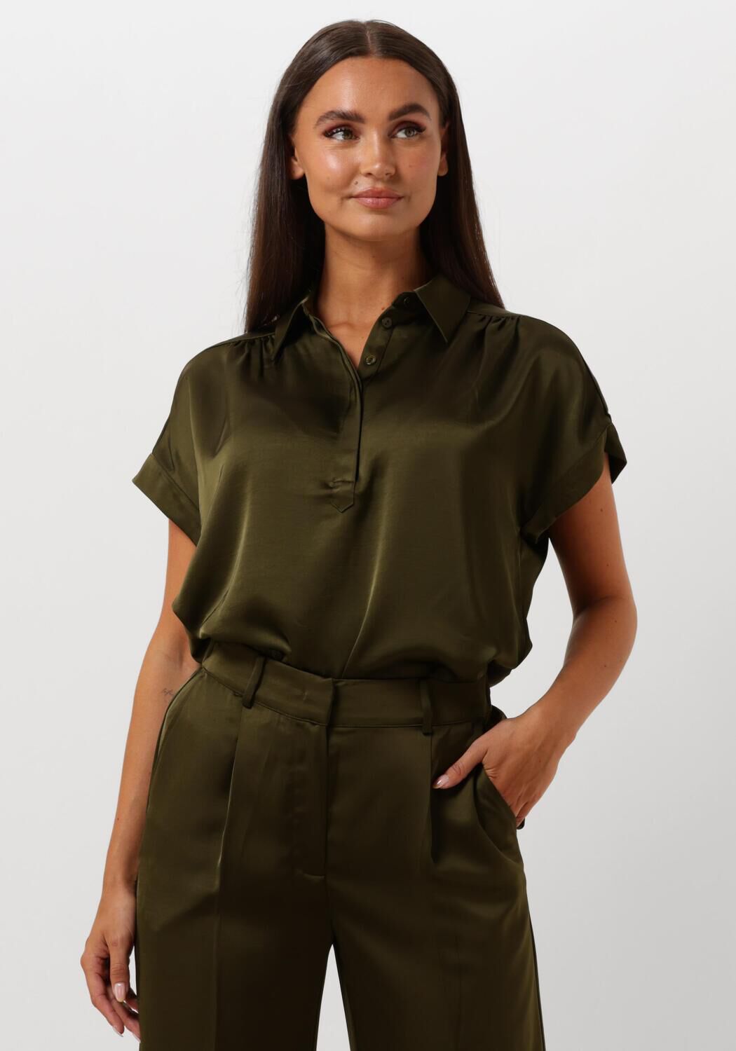 Dante6 Top Dames Zijden Top, Maat: 34, Kleur: Donkergroen