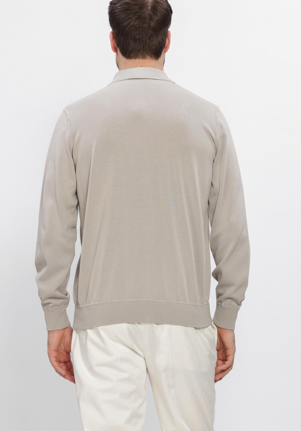 Grijze FILIPPO DE LAURENTIIS Trui FULLZIP COLLO POLO ML - large