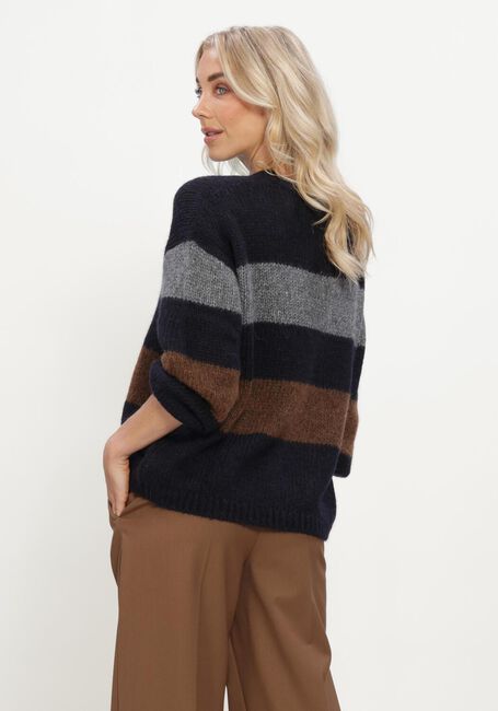Donkerblauwe LUISA CERANO Trui ALPAKA-MIX-PULLOVER MIT MUSTER - large