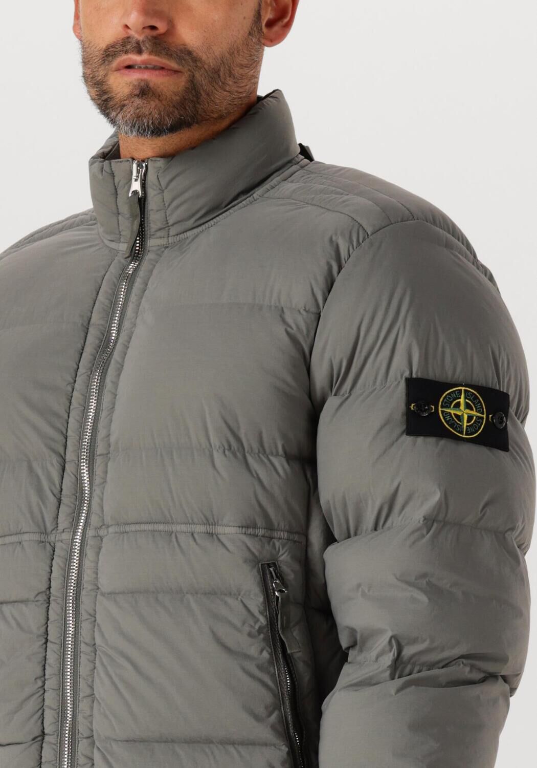 Grijze STONE ISLAND Gewatteerde jas BOMBER - large