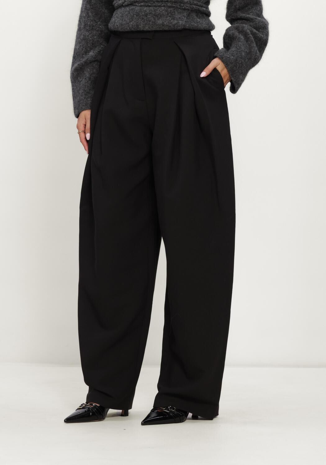 Zwarte LINA LOCCHI Wijde broek LL-BERYL - large