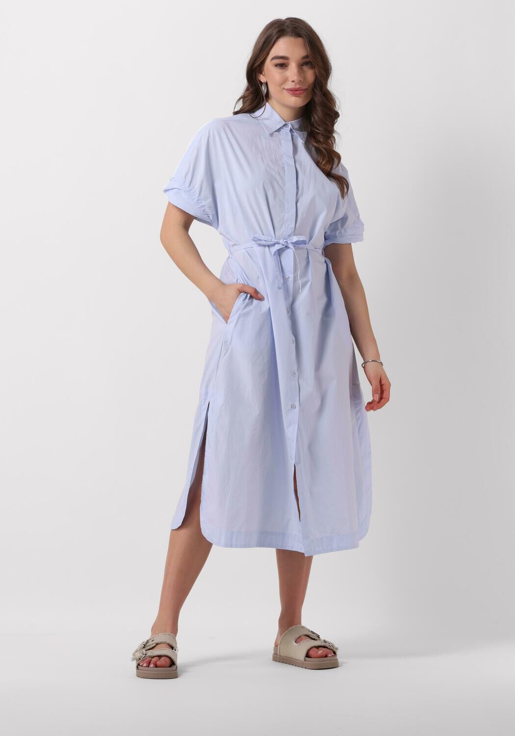 Knit-ted Midi Jurk Dames Lisette, Maat: S, Kleur: Lichtblauw afbeelding