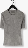 Grijze MOS MOSH T-shirt RELENA RIB SS CREW NECK KNIT Grijze MOS MOSH T-shirt RELENA RIB SS CREW NECK KNIT - medium