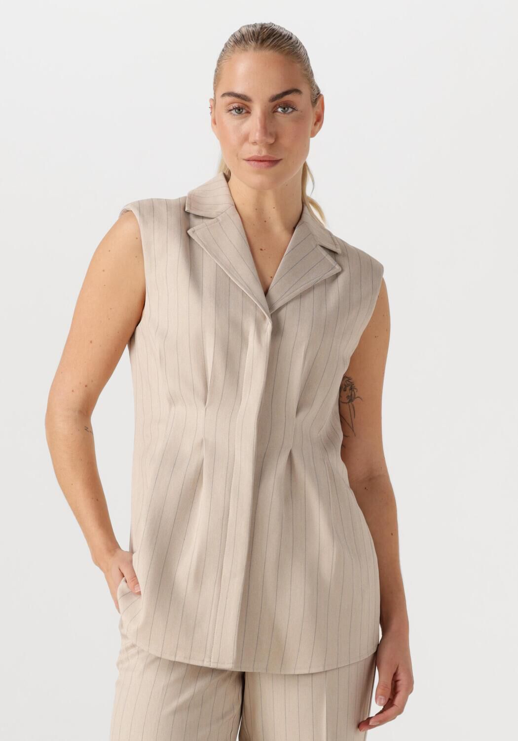 Bruuns Bazaar Gilet Dames Urwa Waistcoat, Maat: 34, Kleur: Beige afbeelding 1