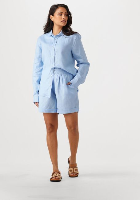 Lichtblauwe RESORT FINEST Blouses SHIRT 100% LINEN - large