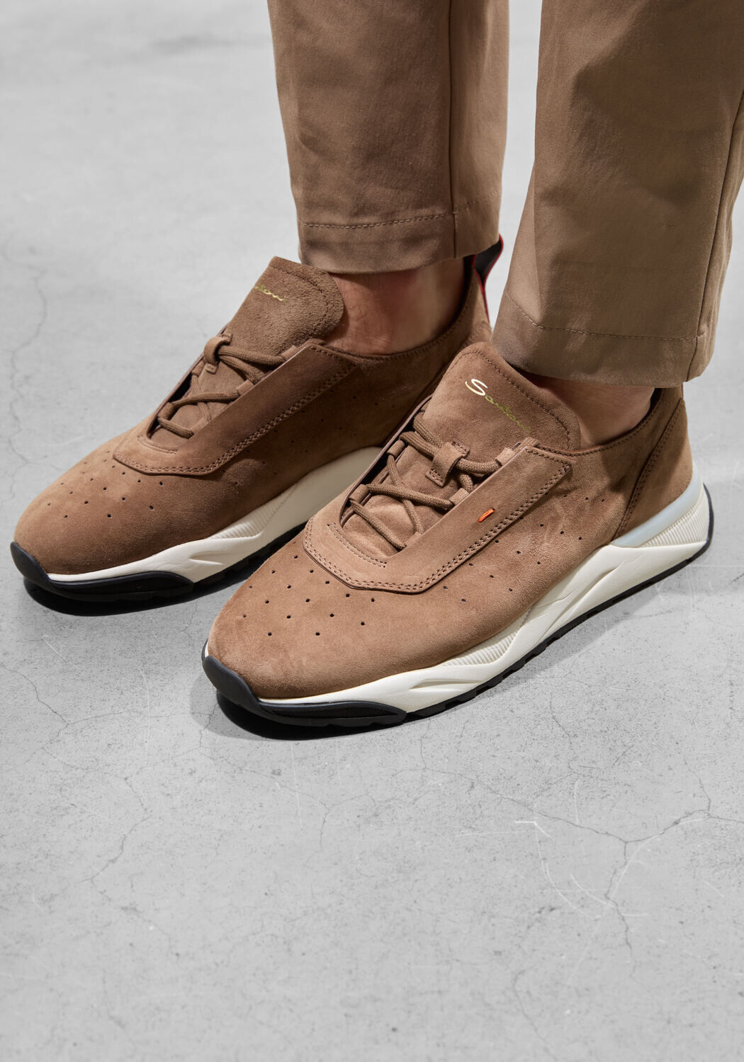 Bruine SANTONI Lage sneakers SUE UNLINED RUNNER - medium