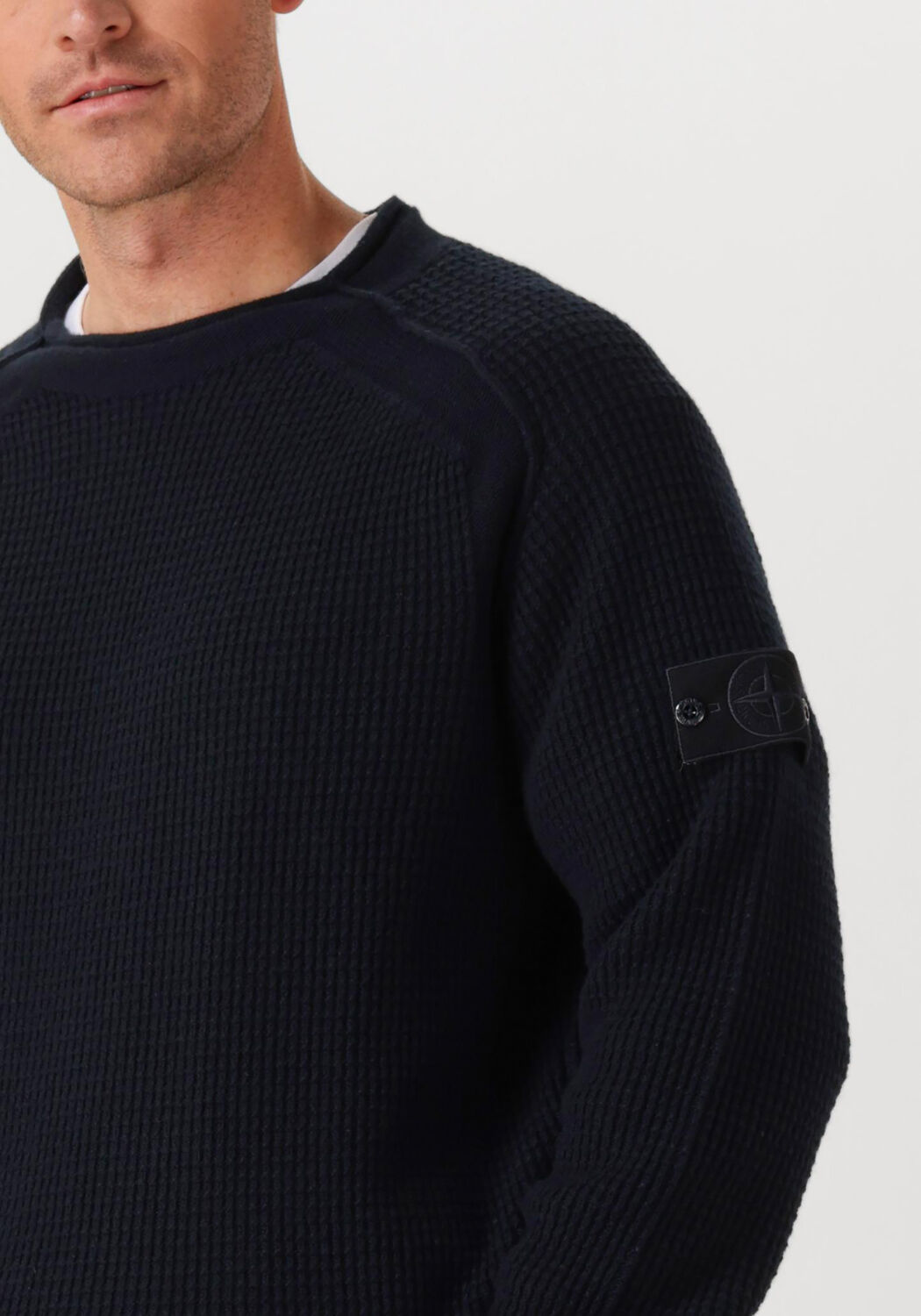 Donkerblauwe STONE ISLAND Trui CREW NECK - large