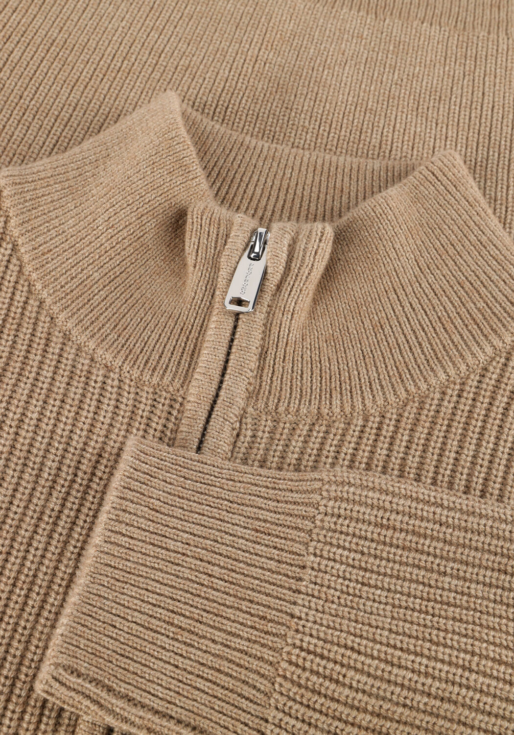Beige PROFUOMO Trui PULLOVER HALF ZIP - large