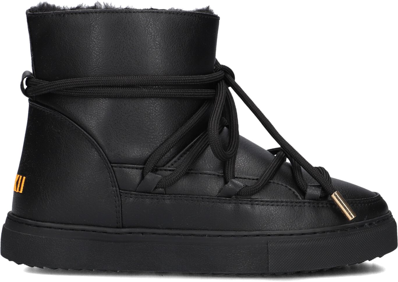 Inuikii Vachtlaarzen Dames Grape, Maat: 36, Materiaal: Lakleer, Kleur: Zwart