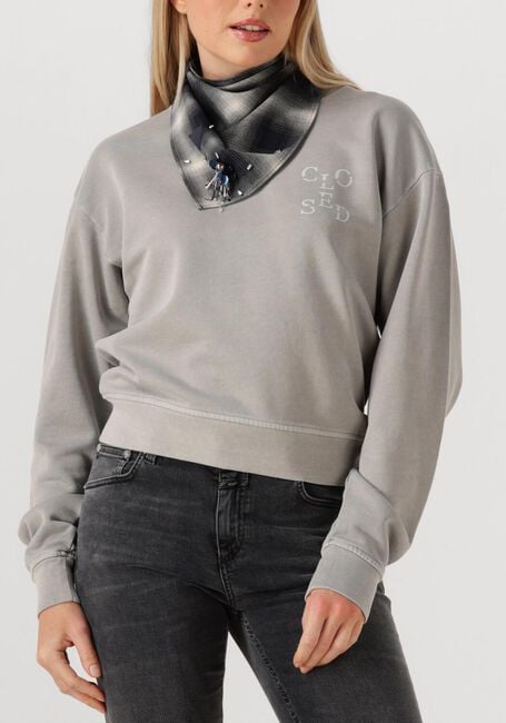 Lichtgrijze CLOSED Sweater PRINTED SWEAT SHIRT - large