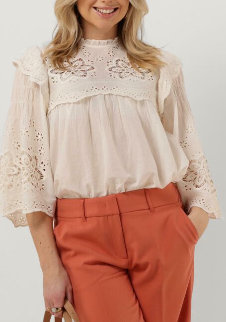 Witte SUMMUM Blouses BLOUSE COTTON VOILE EMBROIDERY - large