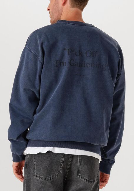 Blauwe BRAM'S FRUIT Sweater DISTRESSED F*CK OFF CREWNECK - large