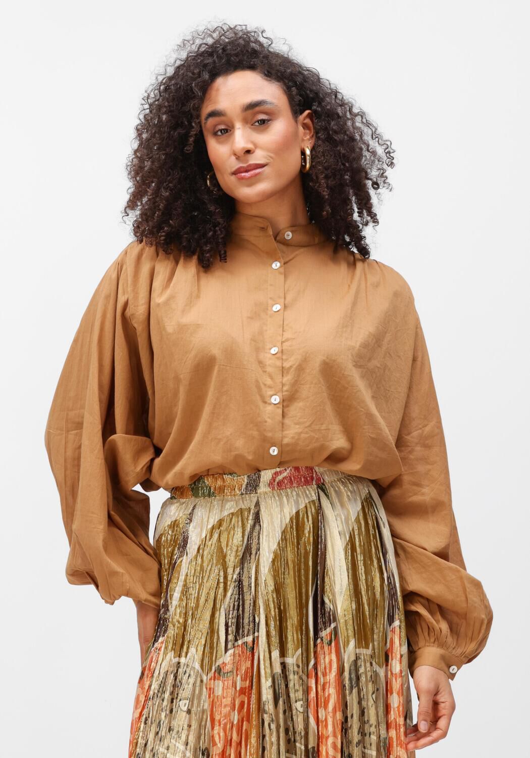 Mes Demoiselles Blouse Dames Celeste, Maat: L/XL, Kleur: Camel afbeelding 1