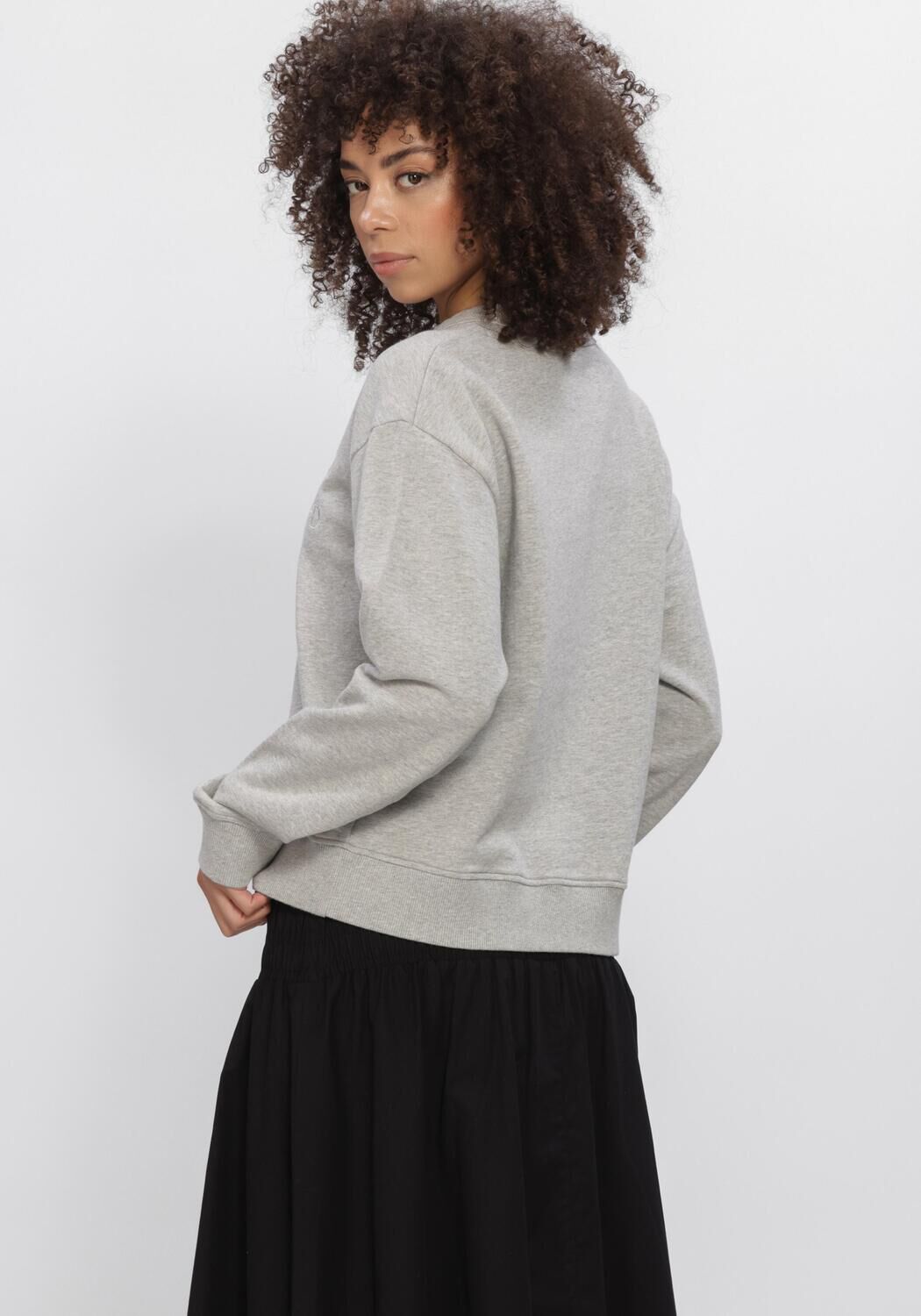 Lichtgrijze CLOSED Sweater EMBROIDERED SWEATSHIRT - large