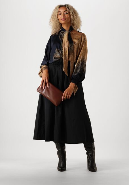 Bruine SUMMUM Blouses BOW TIE TOP BORDER PRINT - large