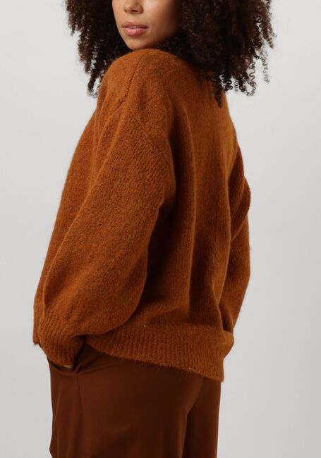Bruine SUMMUM Vest PUFF SLEEVE CARDIGAN COZY MELANGE KNIT - large