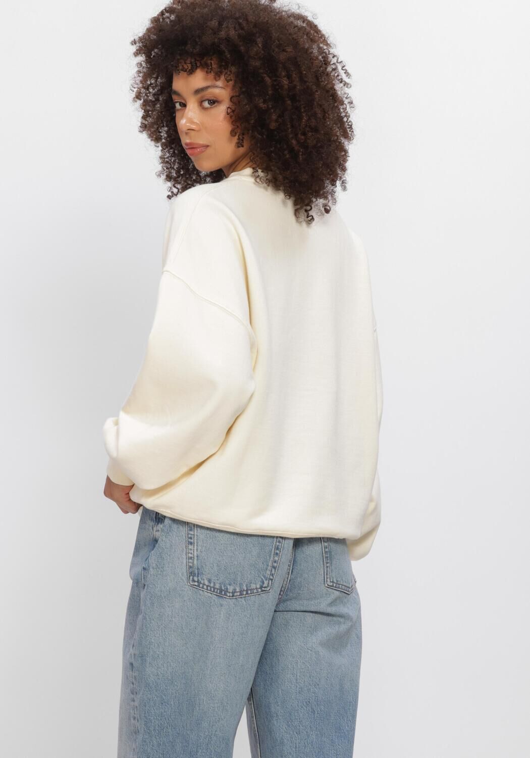 Ecru ANINE BING Top MILES SWEATSHIRT COLLEGIATE - large