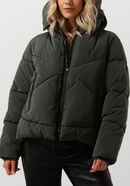 Groene BLONDE08 Gewatteerde jas KORTE DOORGESTIKTE JAS - large