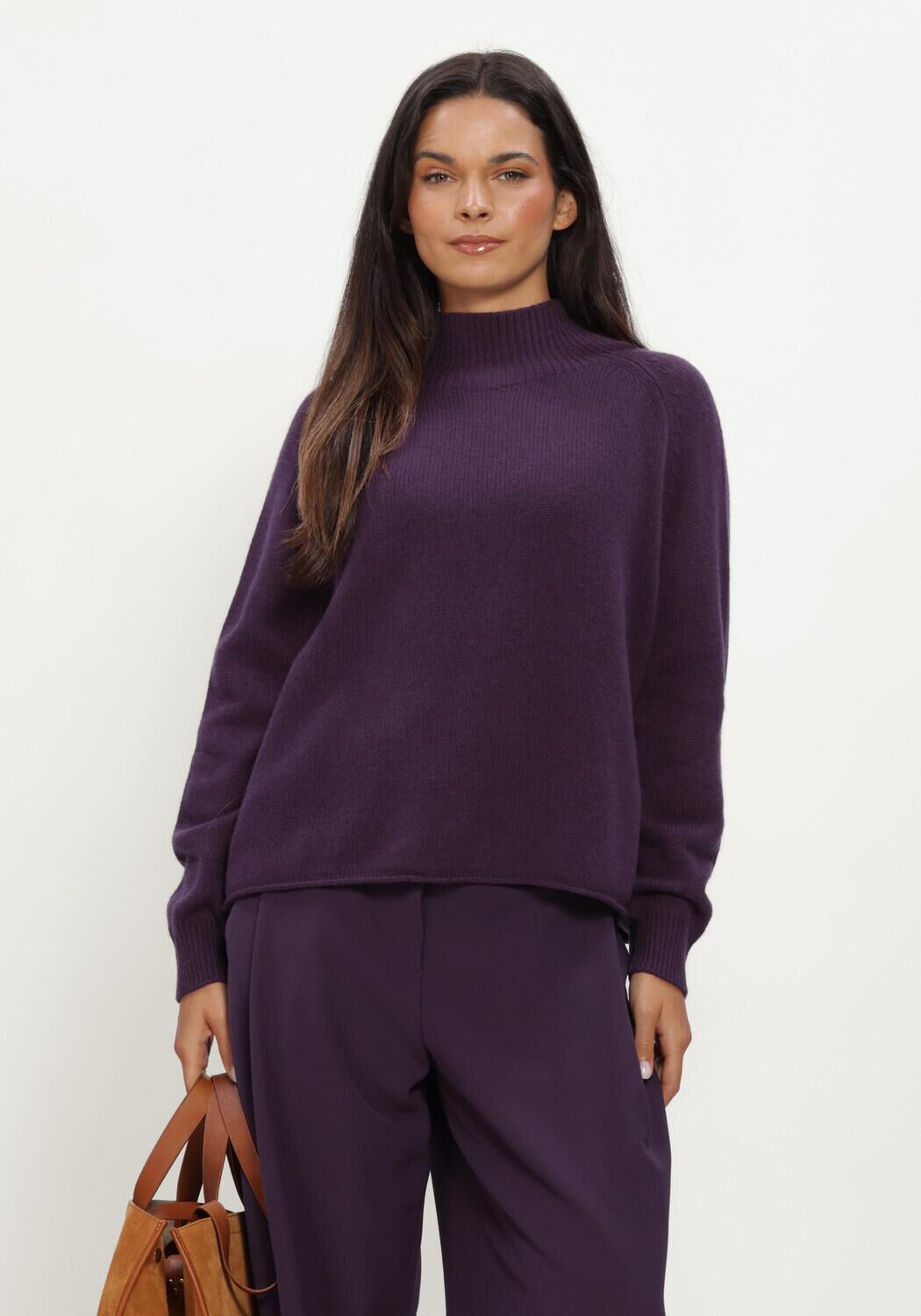 Paarse LUISA CERANO Trui TURTLENECK AUS KASCHMIR-MIX - large
