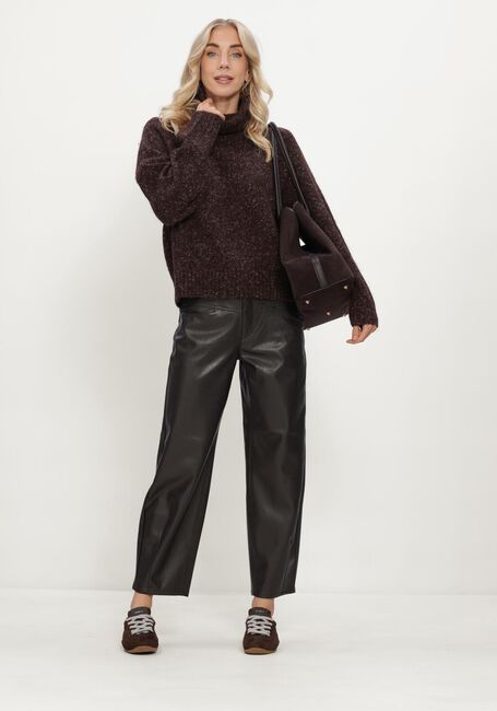 Bruine CAMBIO Broeken ELIN VEGAN NAPPA LEATHERSTRETCH - large