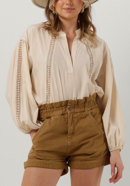 Witte SUMMUM Blouses TOP LACE ACCENT TENCEL/COTTON - large