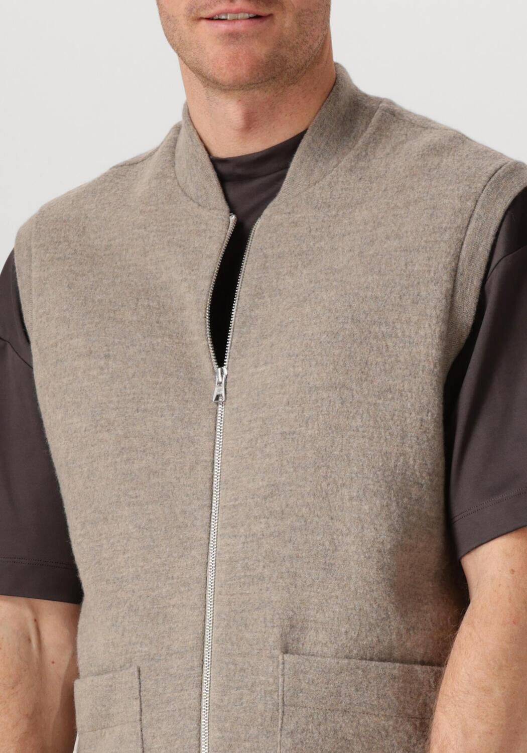 Taupe NN.07 Bodywarmer BOILED VEST 6398 - large