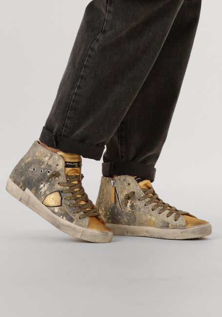 Goudkleurig PHILIPPE MODEL Hoge sneakers PRSX HIGH WOMAN - large