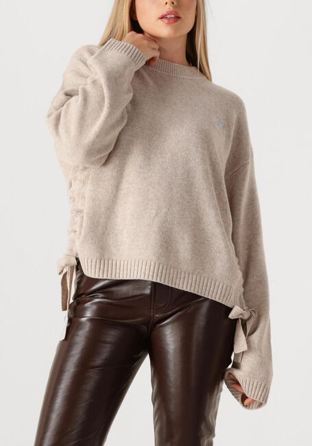 Zand GANNI Trui FUTURE WOOL MIX OVERSIZED O-NECK - large