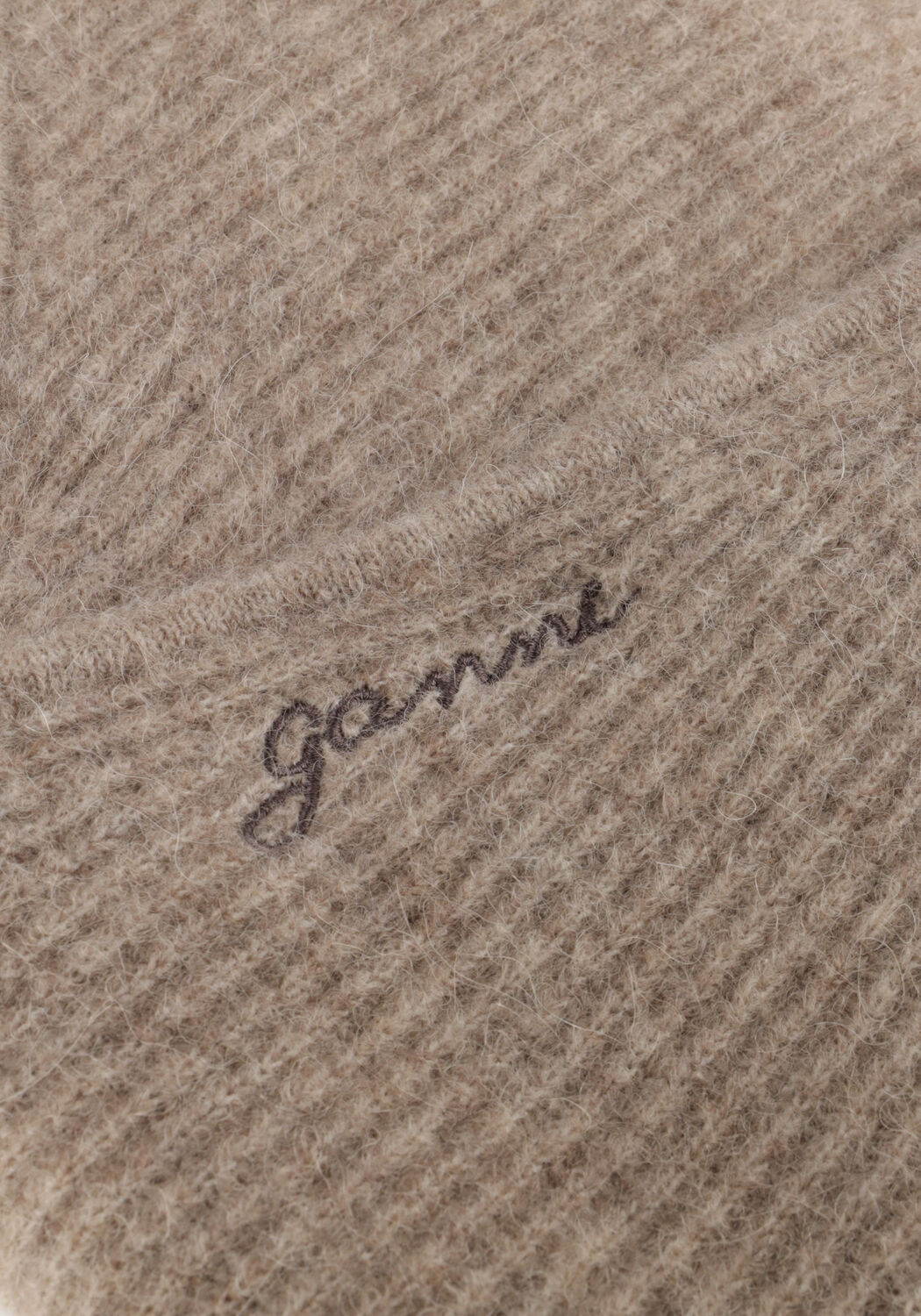 Gebroken wit GANNI Muts SOFT WOOL BALACLAVA - large