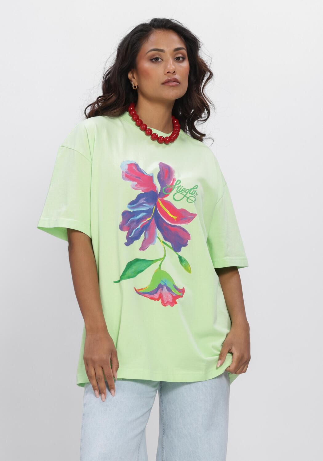 Groene STIEGLITZ Tops & T-shirts PHILO OVERSIZED T SHIRT - large