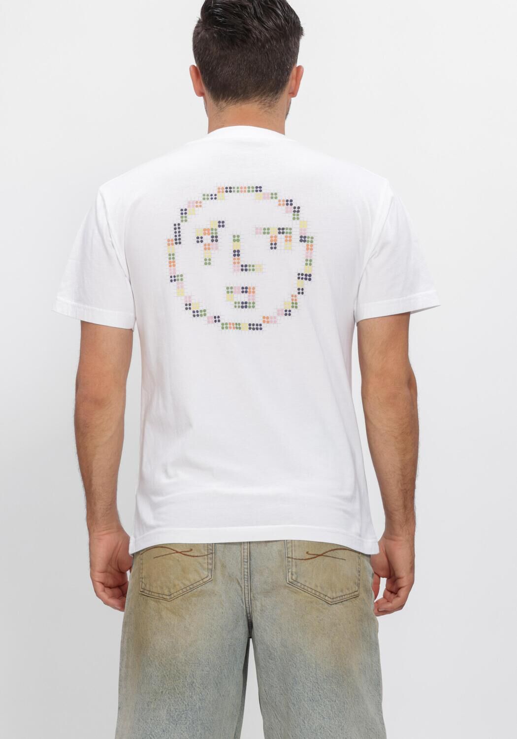 Witte OLAF HUSSEIN T-shirt DOTTED FACE TEES - large
