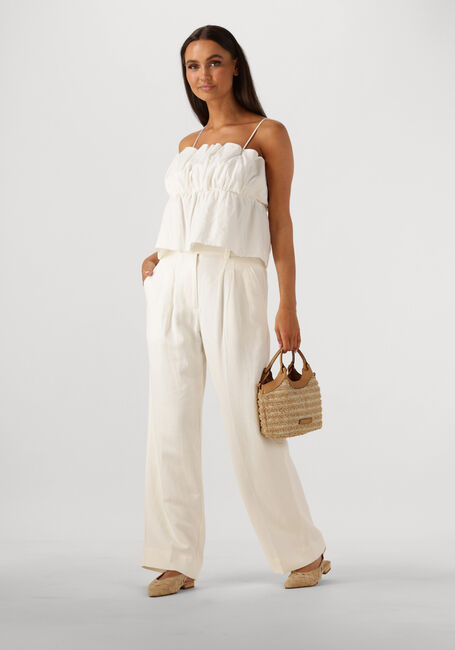 Witte SECOND FEMALE Wijde broek LINO TROUSSERS - large