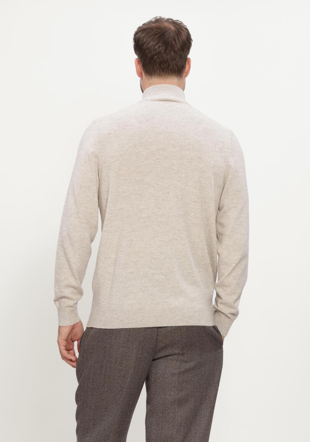 Beige PROFUOMO Trui NEW WOOL BLEND - large