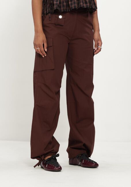Bruine GANNI Broeken STRETCH COTTON POCKET CARGO PANTS - large