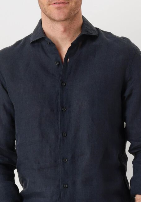 Donkerblauwe PROFUOMO Klassiek overhemd SHIRT X-CUTAWAY LINEN - large