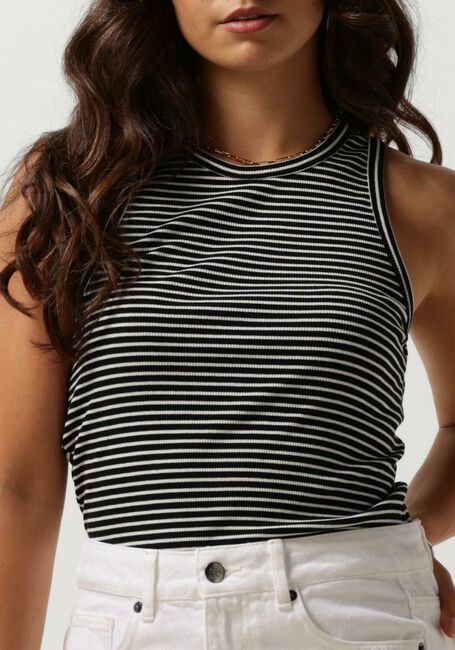 Zwarte CO'COUTURE Top SARA STRIPE RIB TANK TOP - large
