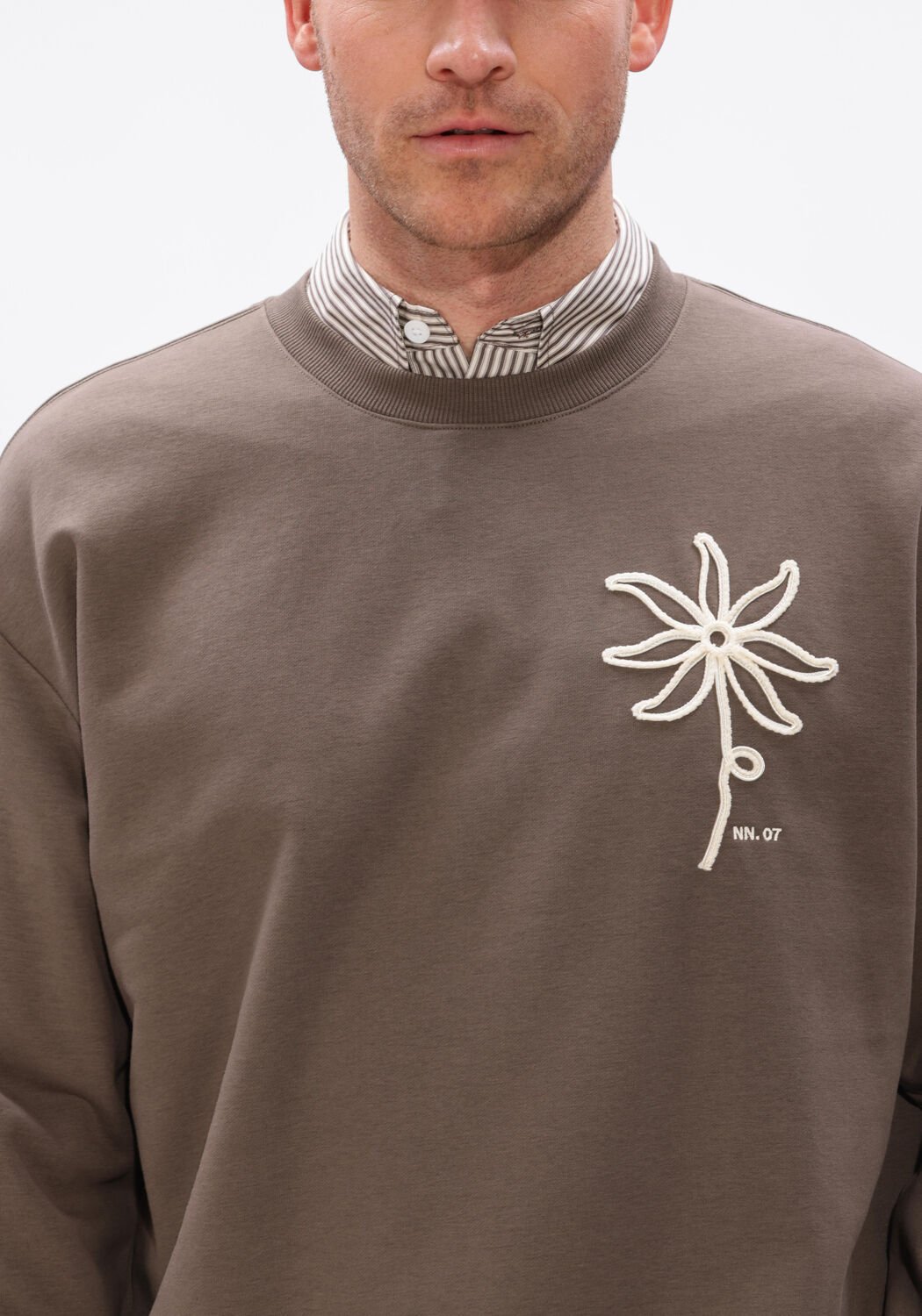 Taupe NN.07 Sweater DAVID 30014 - large