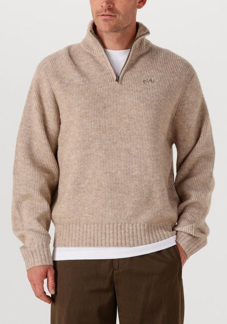 Groene OLAF HUSSEIN Trui SIGNATURE KNITTED ZIP MOCK - large