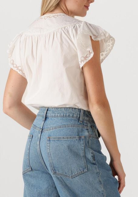 Witte ULLA JOHNSON Top EFFIE FLUTTER SLEEVE TOP - large