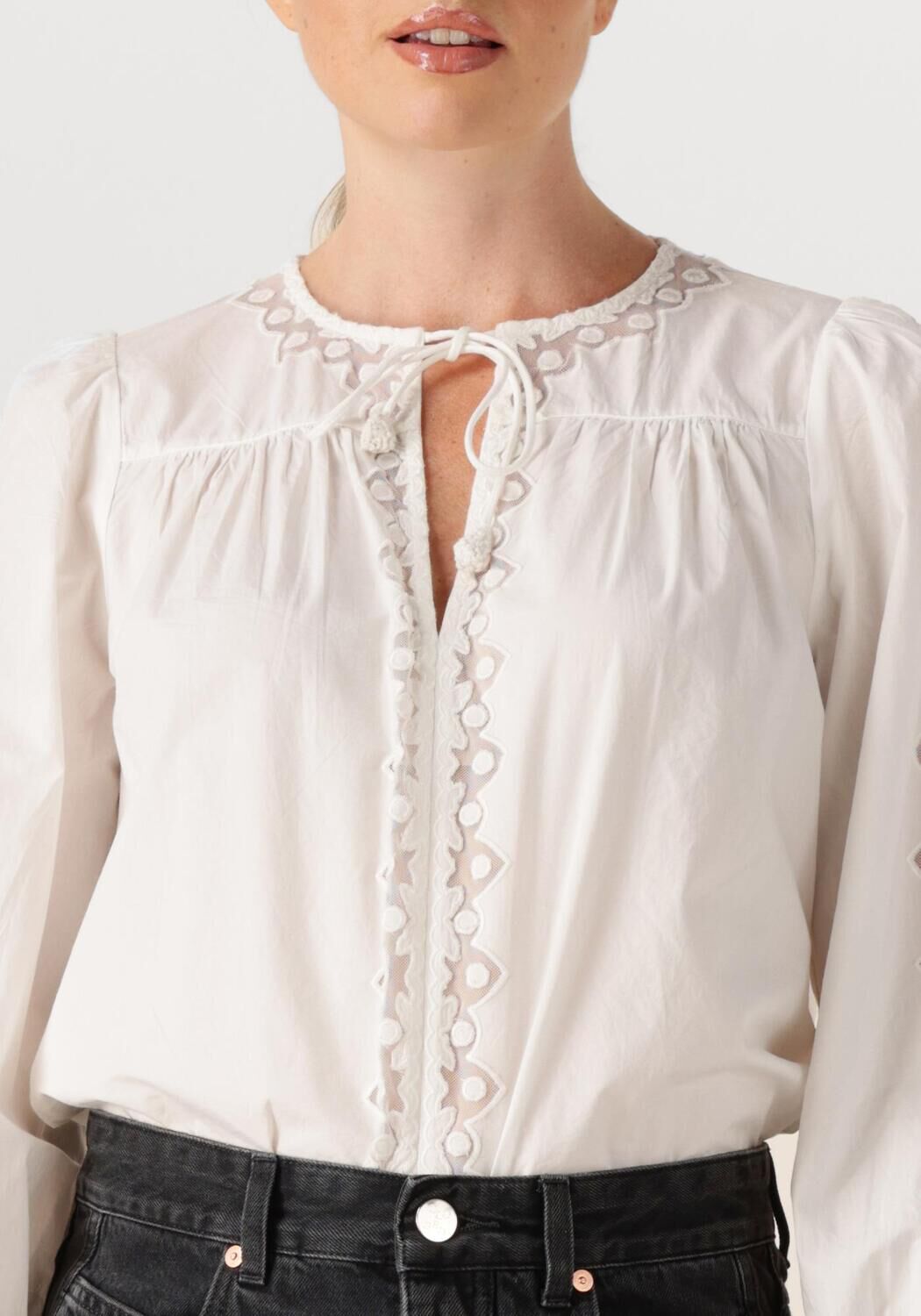 Witte ULLA JOHNSON Blouses KADY LONG SLEEVE BLOUSE - large