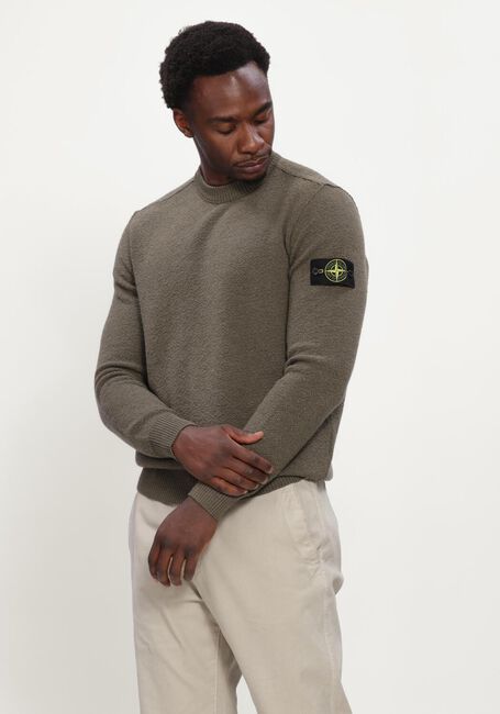 Olijf STONE ISLAND Trui CREW NECK S01C4 - large