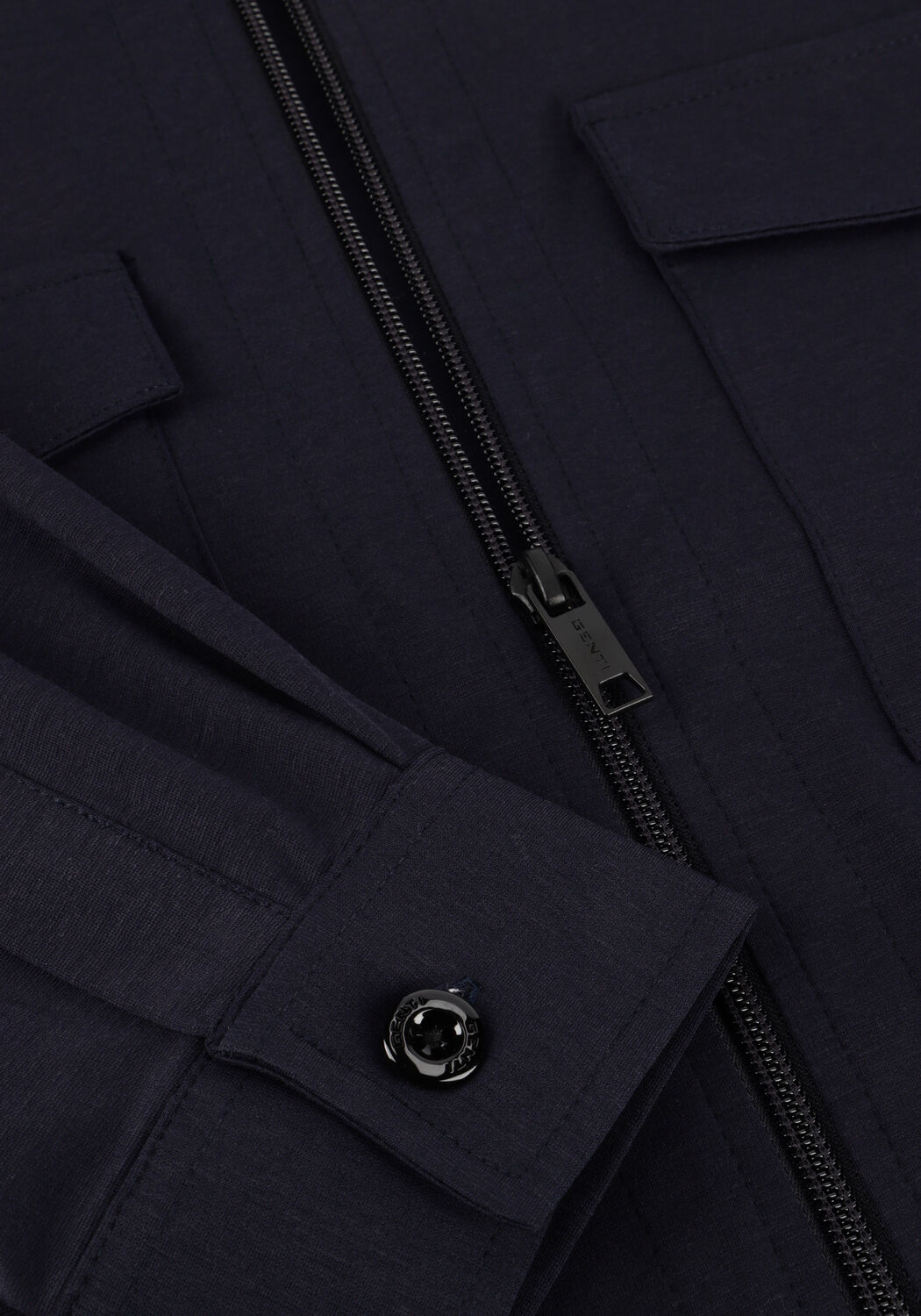 Donkerblauwe GENTI Overshirt OAKS SHIRT JACKET ZIP - large