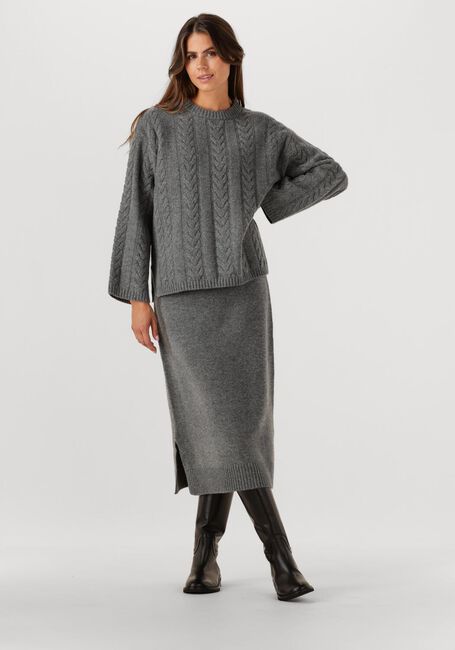 Grijze MOS MOSH Midirok MMBRYNDIS KNIT SKIRT - large